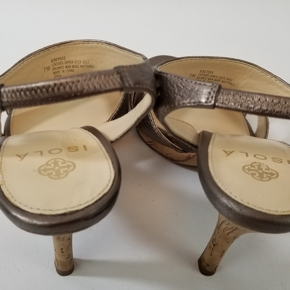 Isola Ibera Anthracite Leather Slingback Open Toe - Picture 4 of 7